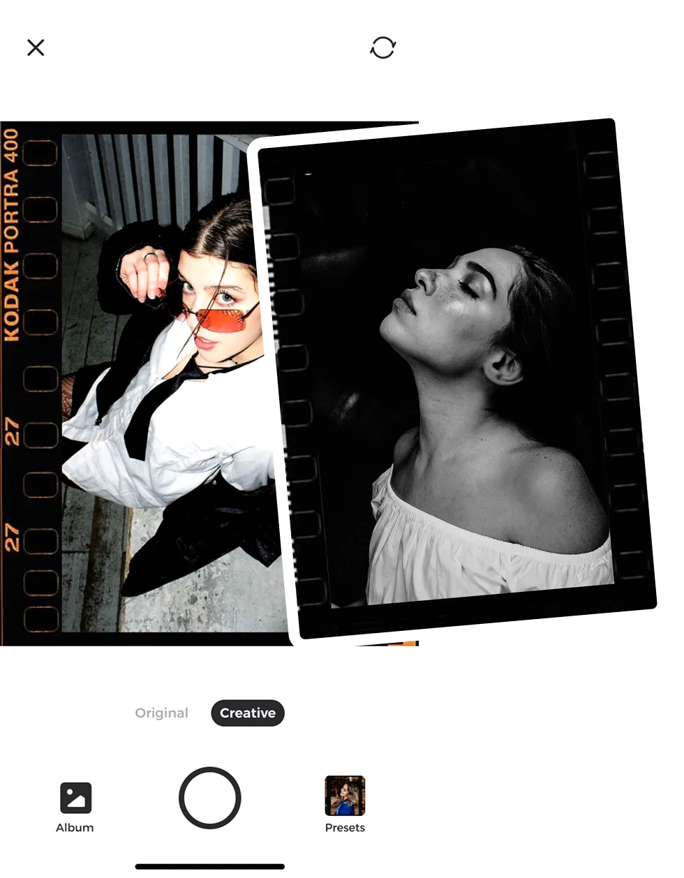 App Screenshot showing AI photo editing features